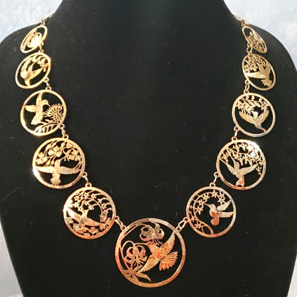 "Wild Bryde Jewlery" vintage hummingbird necklace